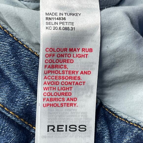 Reiss women’s Selin Petite Mid-Rise Straight-Leg Jeans in Mid Blue size 28P - Picture 9 of 10